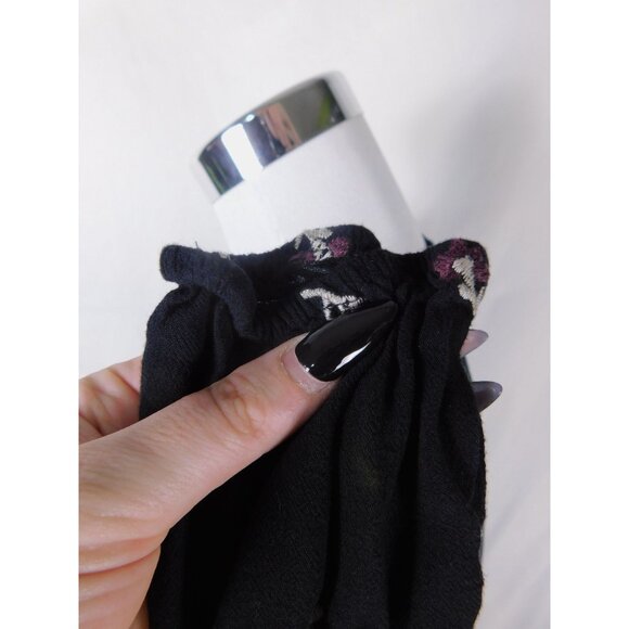 Blue Rain Embroidered Wrap Blouse L Boho Cottagecore Francesca's - Picture 9 of 12